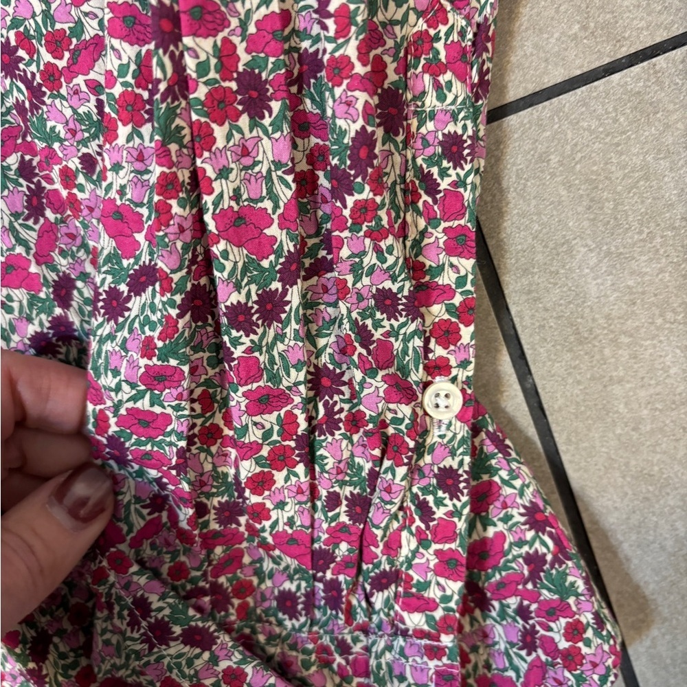 J crew Liberty fabric collab Floral Button-Up Shirt preppy size 00 - Picture 5 of 8